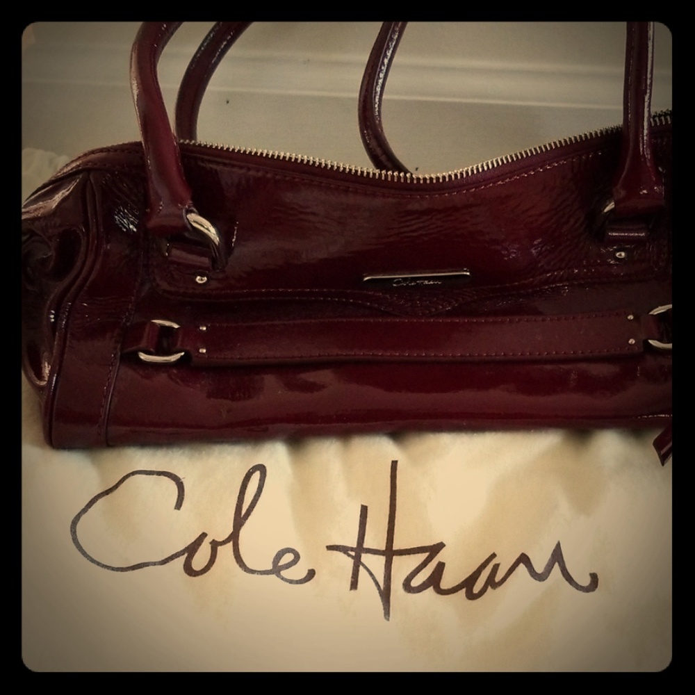 Cole Haan burgundy patent leather bag